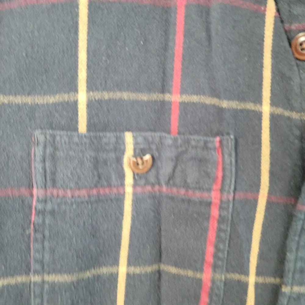 J Crew Flannel Shirt Men Medium Tall Blue Plaid Workwear Cabincore Tattersall